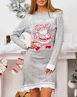 Resti Christmas Sweater Women's Dress in Gray