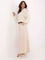 Svetlobéžové nohavice s vysokým pásom