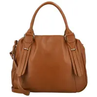 Dámská kožená kabelka na rameno koňaková - Delami Vera Pelle Tirza