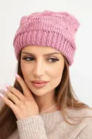 Kesi Dámská zimní čepice z vlny s ozdobným vzorem K451 fialová