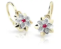 Cutie Jewellery Zlaté detské náušnice C2210-10-X-1 červená