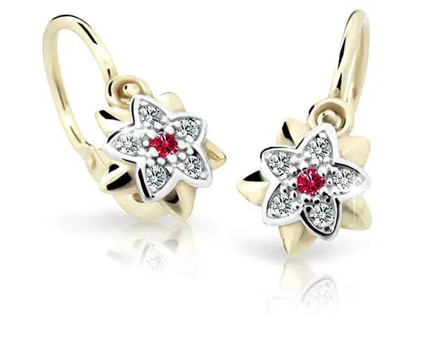Cutie Jewellery Zlaté detské náušnice C2210-10-X-1 červená