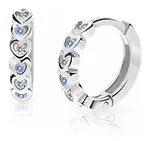 Cutie Jewellery Detské kruhové náušnice z bieleho zlata C3339-80-X-2 svetlo modrá