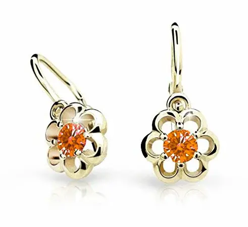 Cutie Jewellery Zlaté detské náušnice C1947-10-X-1 oranžová