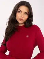 Bordový rolákový svetr