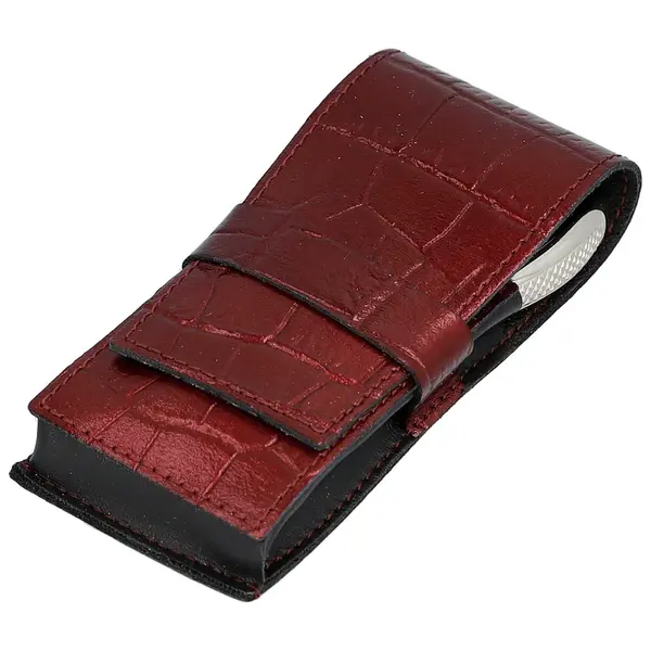 Kožená manikúra a pedikúra croco vínová - Solingen Amar