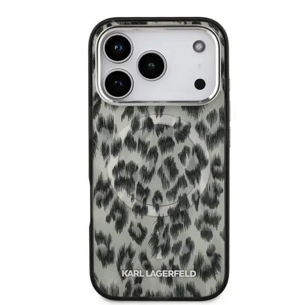 Zadní kryt Karl Lagerfeld IML Leopard MagSafe pro Apple iPhone 17 Pro, hnědá