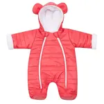 New Baby Zimní kojenecká kombinéza s kapucí a oušky Pumi red raspberry, vel. 56 (0-3m)
