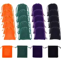 24Pcs 4 Colors Velvet Cloth Drawstring Pouches