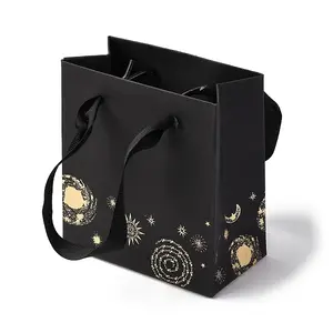 Sun Moon Star Printed Paper Gift Bags with Cotton Handles
