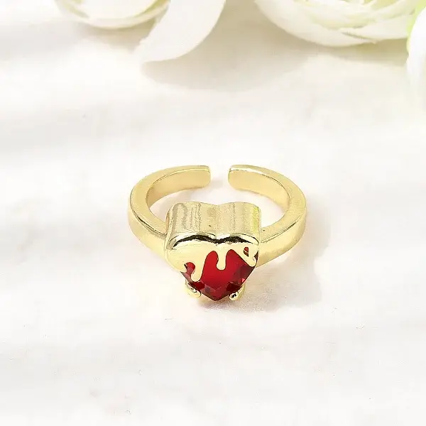 Glass Cuff Open Rings