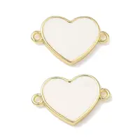 Brass Enamel Heart Links Connector Charms