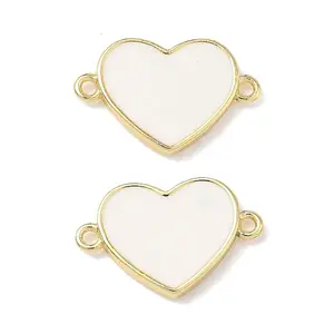 Brass Enamel Heart Links Connector Charms