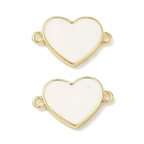 Brass Enamel Heart Links Connector Charms