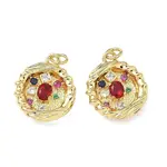 Brass Micro Pave Cubic Zirconia Pendants