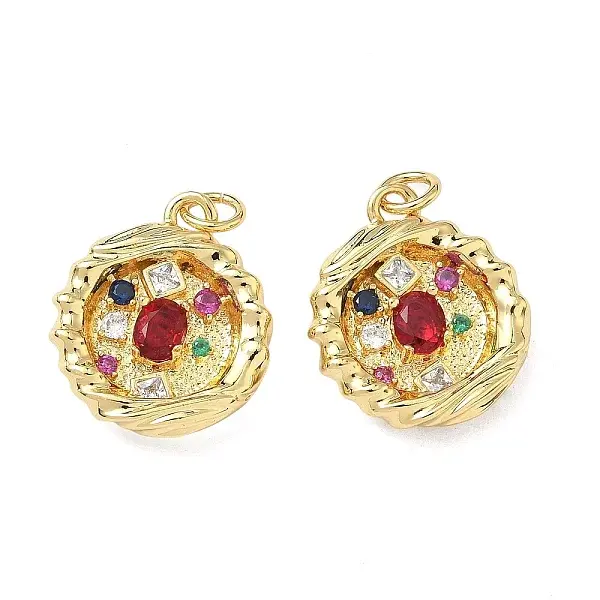 Brass Micro Pave Cubic Zirconia Pendants