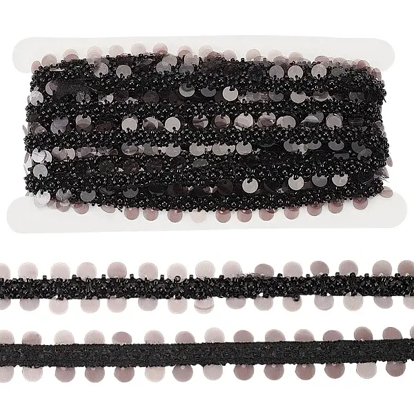 5 Yards Paillette with Glass Seed Bead Ribbons