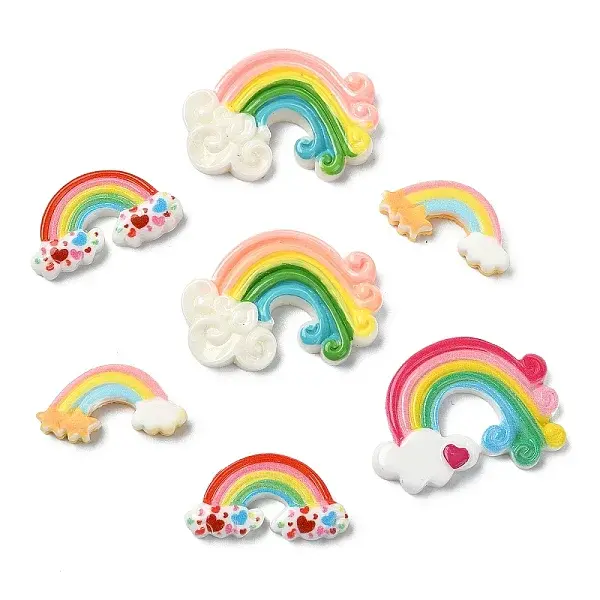 32Pcs 4 Styles Opaque Resin Cabochons