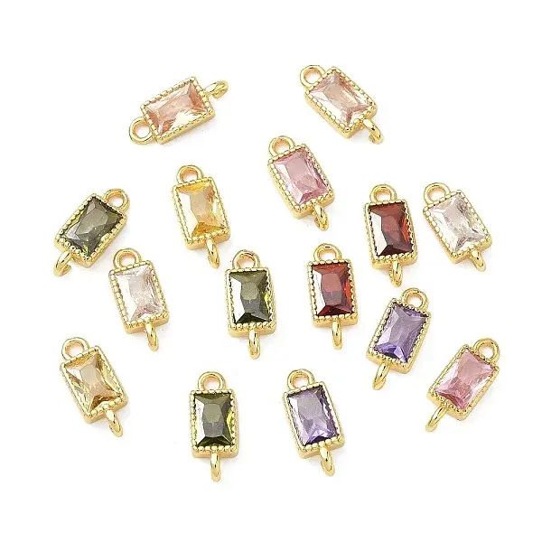 Brass Pave Cubic Zirconia Connector Charms