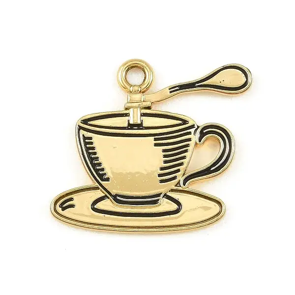 Blended Coffee Alloy Enamel Pendants