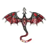 Dragon Alloy Rhinestone Lapel Pins for Backpack Clothes