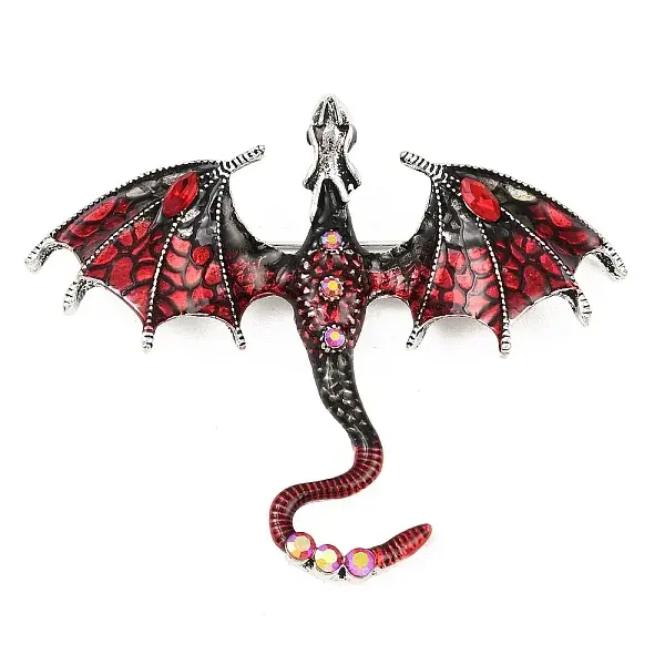 Dragon Alloy Rhinestone Lapel Pins for Backpack Clothes