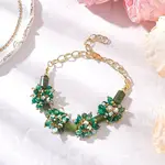 Natural Fire Crackle Agate & Canadian Jade Beads Link Bracelets