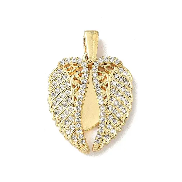 Brass Micro Pave Cubic Zirconia Openable Pendants