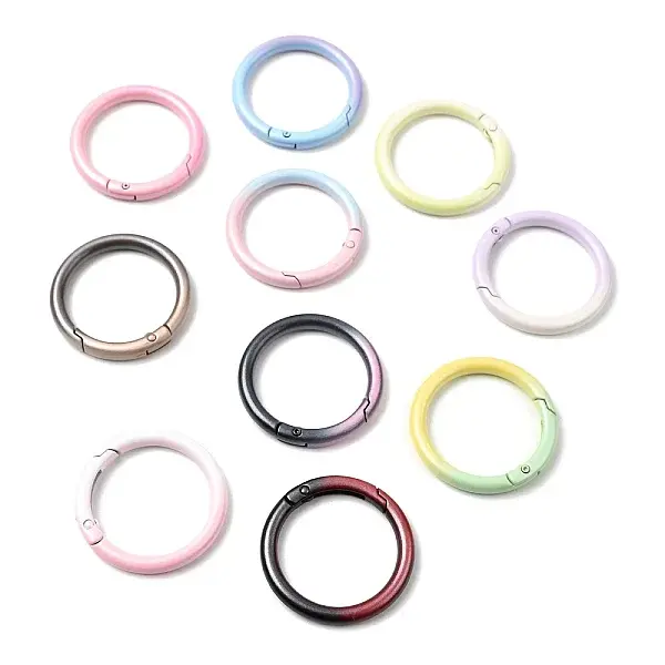 Spray Paint Alloy Spring Gate Rings