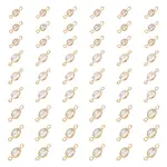 60Pcs 3 Styles Brass Pave Clear Cubic Zirconia Connector Charms