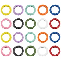 20Pcs 10 Colors Zinc Alloy Spring Gate Rings