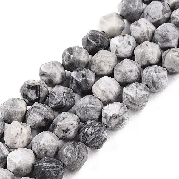 Natural Map Stone/Picasso Stone Beads Strands