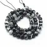 Faceted Natural Fire Crackle Agate Beads Strands