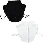 2Pcs 2 Colors Detachable Polyester Shirt Women False Collar