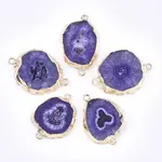 Electroplate Natural Druzy Agate Links connectors