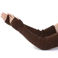 Acrylic Fibers Knitting Long Fingerless Gloves