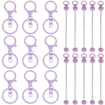 20Pcs 2 Styles Baking Painted Zinc Alloy Keychain Claspsp with Iron Bar Beadable Keychain
