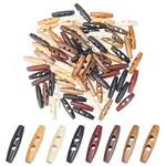 80Pcs 8 Colors Natural Wood Buttons