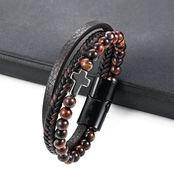 Leather Cord Multi-starand Bracelet