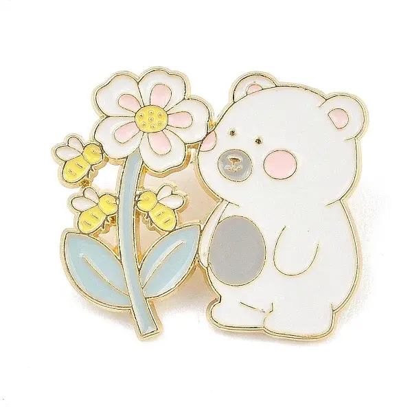 White Bear Enamel Pins