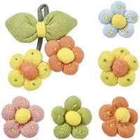 6Pcs 6 Styles Flower Cotton Brooches