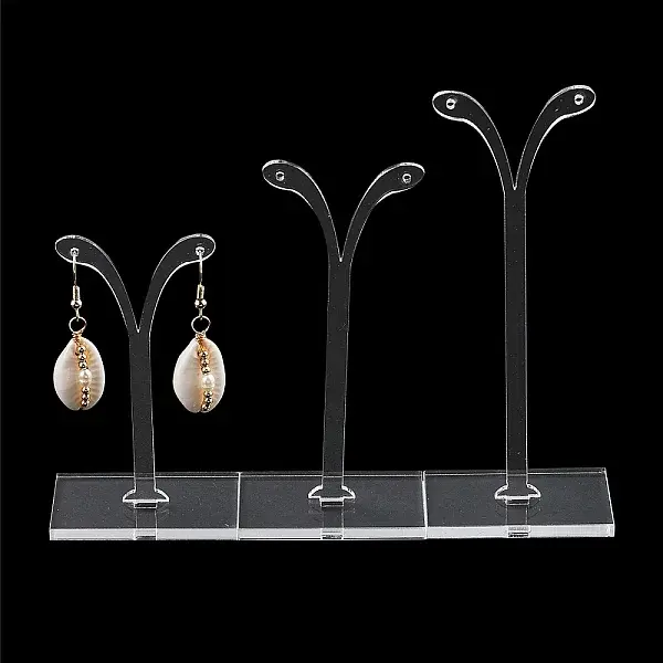 3Pcs 3 Sizes Plastic Earring Display Stands