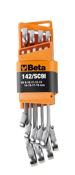 Beta tools Sada 9 obousměrných ráčnových kombinovaných klíčů s kompaktní opěrou