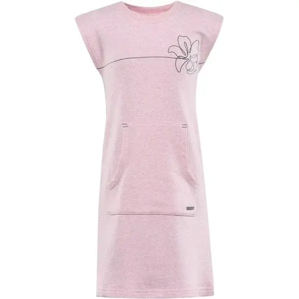 ALPINE PRO HUDERO Detské letné šaty, ružová, veľkosť 152-158