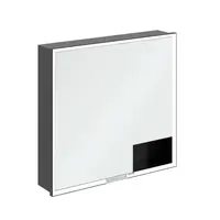 Villeroy & Boch My View+ - Zrkadlová skrinka s LED osvetlením 80x75x17 cm, 2 dvierka, čierna/matná čierna B48280VL