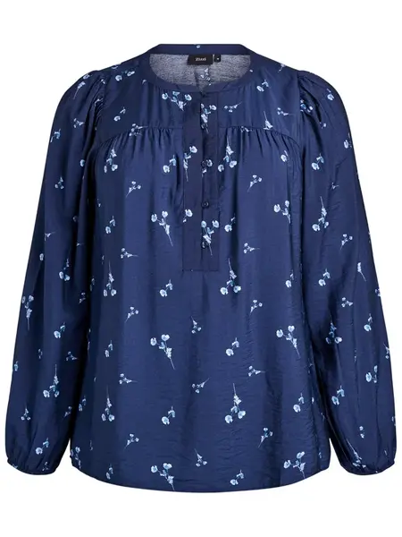 Zizzi Blúzka 'MNABILA'  námornícka modrá / azúrová / biela