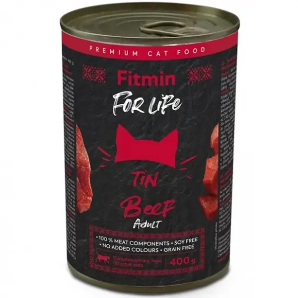 Fitmin Cat For Life konzerva Adult Beef 400 g | Konzerva pre mačky