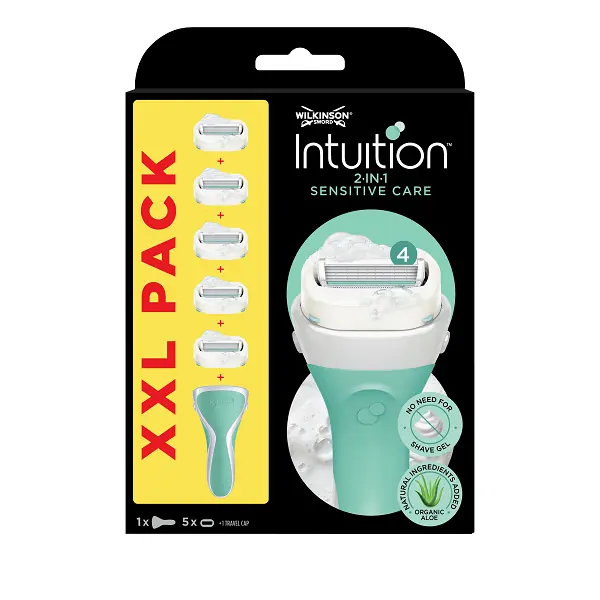 WILKINSON SWORD Intuition Sensitive Care XXL Strojek + náhradní hlavice 5 ks