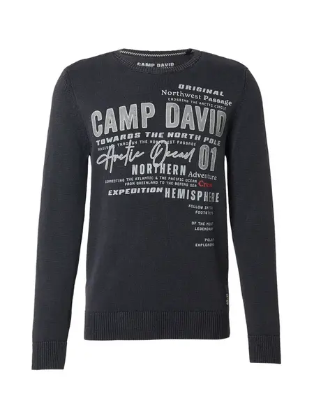 CAMP DAVID Sveter  svetlosivá / čierna