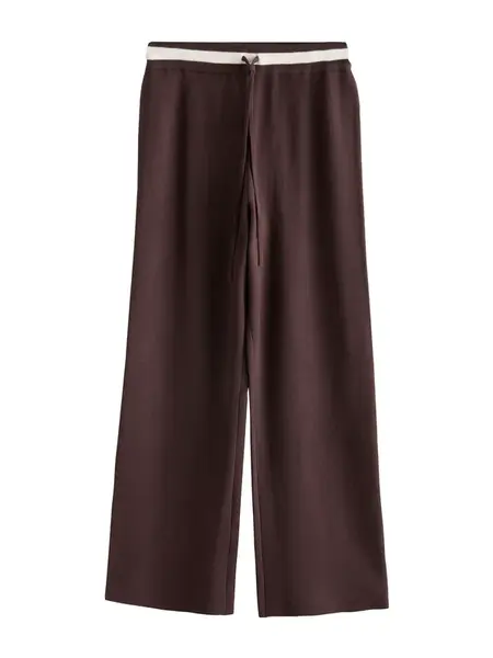 Next Nohavice  tmavohnedá / biela